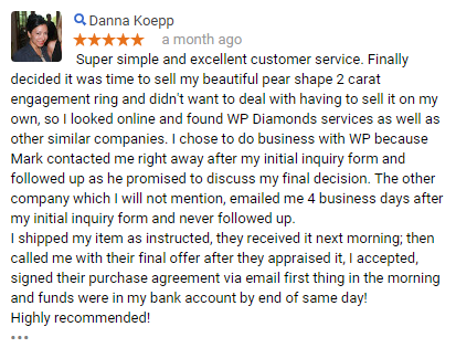 How much is my ring worth - get a fast answer at WP Diamonds - selling jewelry online is easy