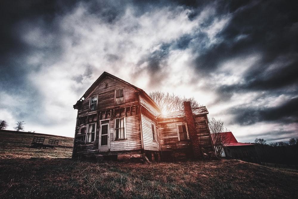 brown house on hill